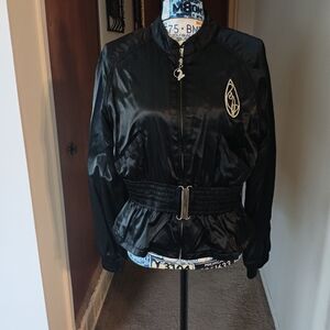 Y2K Black  Baby Phat Satin Women's Jacket